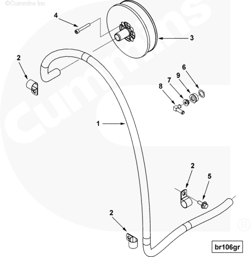 Шланг сапуна для двигателя Cummins QSX 15