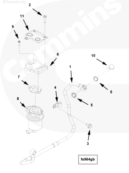 Прокладка ТННД для двигателя Cummins QSX 15