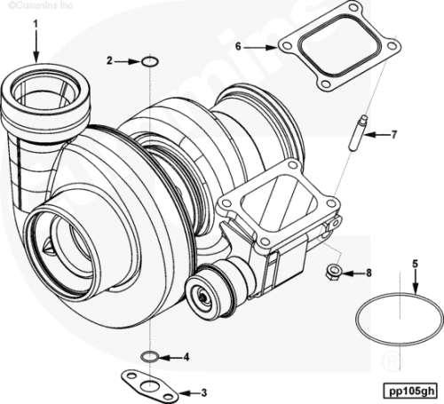 Прокладка трубки турбокомпрессора для двигателя Cummins QSX 15