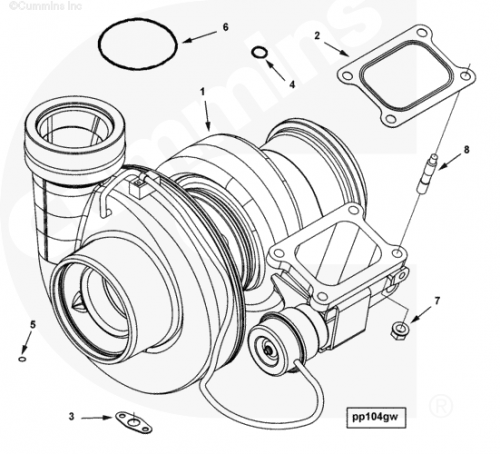 Турбокомпрессор для двигателя Cummins QSX 15