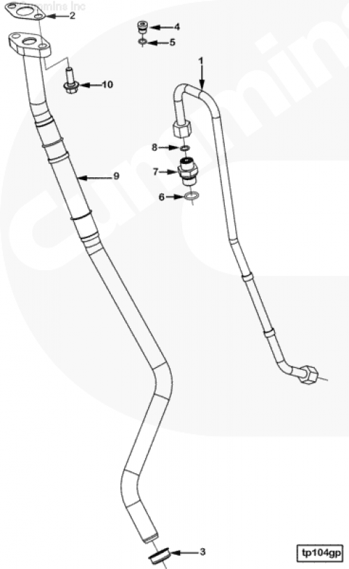 Штуцер трубки подачи масла к турбине для двигателя Cummins QSX 15