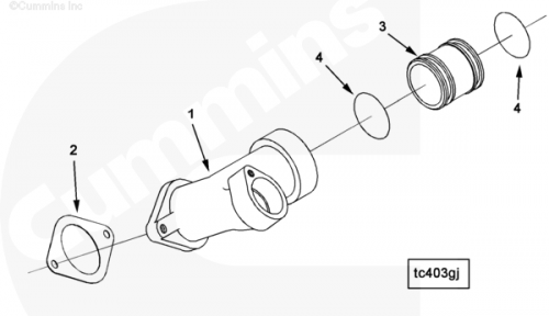 Прокладка патрубка водяного для двигателя Cummins KTA19