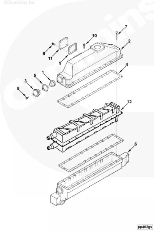 Прокладка корпуса интеркулера для двигателя Cummins KTA19