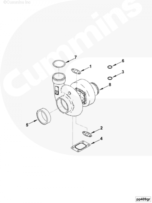 Турбокомпрессор для двигателя Cummins KTA19