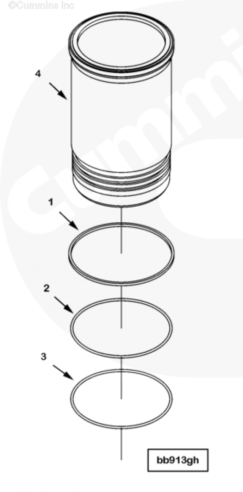 Кольцо уплотнительное гильзы цилиндра для двигателя Cummins QSK23