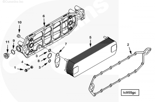 Прокладка маслоохладителя для двигателя Cummins QSK23