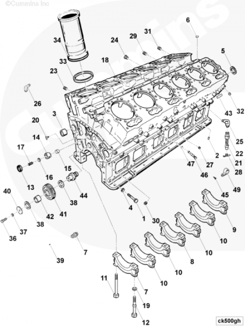 Блок цилиндров для двигателя Cummins V28