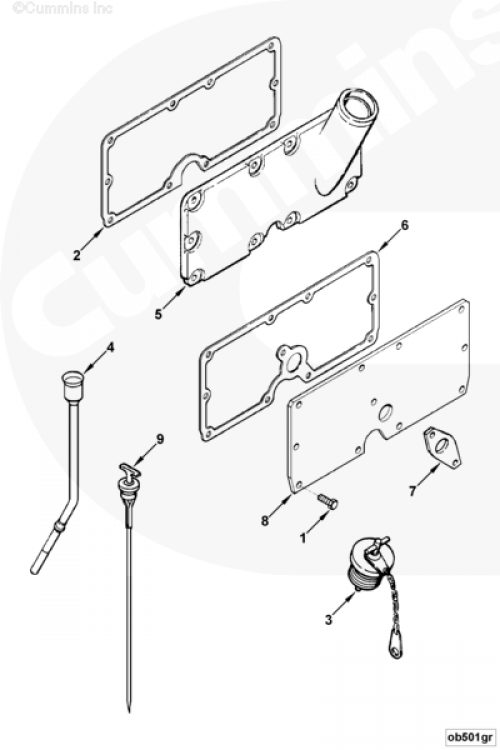 Прокладка горловины маслозаливной для двигателя Cummins V28