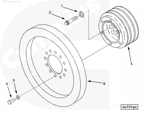 Шайба крепления шкива коленвала для двигателя Cummins V28