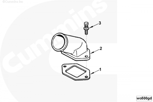 Прокладка патрубка водяного выпускного для двигателя Cummins V28