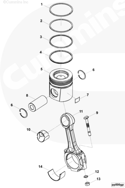 Поршень для двигателя Cummins V28