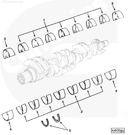 Комплект коренных вкладышей для двигателя Cummins KTA50