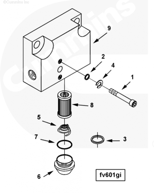 Фильтр сетчатый клапана отсечки топлива для двигателя Cummins KTA50