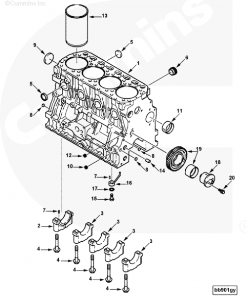 Болт крышки коренного вкладыша для двигателя Cummins A1400 A1700 A2300