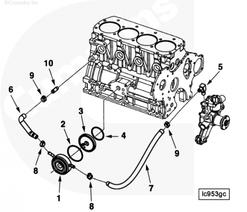 Маслоохладитель (теплообменник) для двигателя Cummins A1400 A1700 A2300