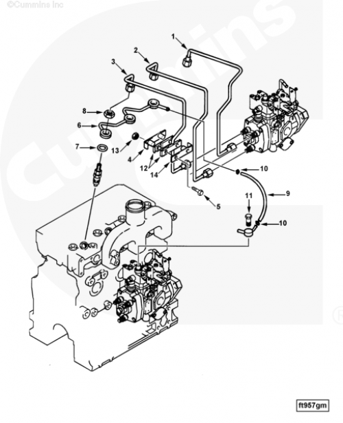 Рампа возврата топлива с форсунок для двигателя Cummins A1400 A1700 A2300