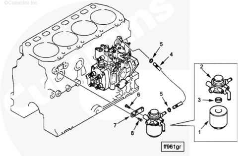 Фильтр топливный Fleetguard FS1235 для двигателя Cummins A1400 A1700 A2300