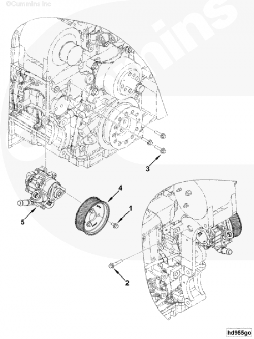 Болт крепления насоса ГУР для двигателя Cummins ISF 2.8L