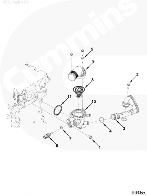 Болт корпуса термостата для двигателя Cummins ISF 2.8L