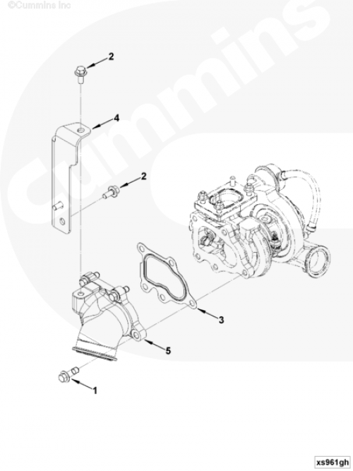 Болт крепления выпускного патрубка турбины для двигателя Cummins ISF 2.8L