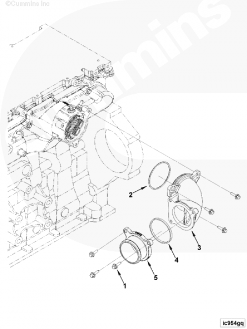 Кольцо уплотнительное воздушного патрубка для двигателя Cummins ISF 2.8L