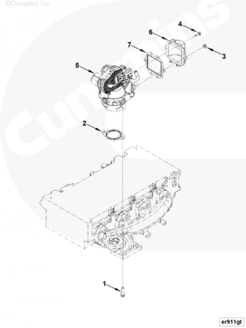 Крышка выпускного клапана ЕГР для двигателя Cummins ISF 2.8L