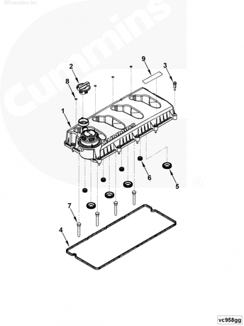 Крышка клапанная для двигателя Cummins ISF 2.8L