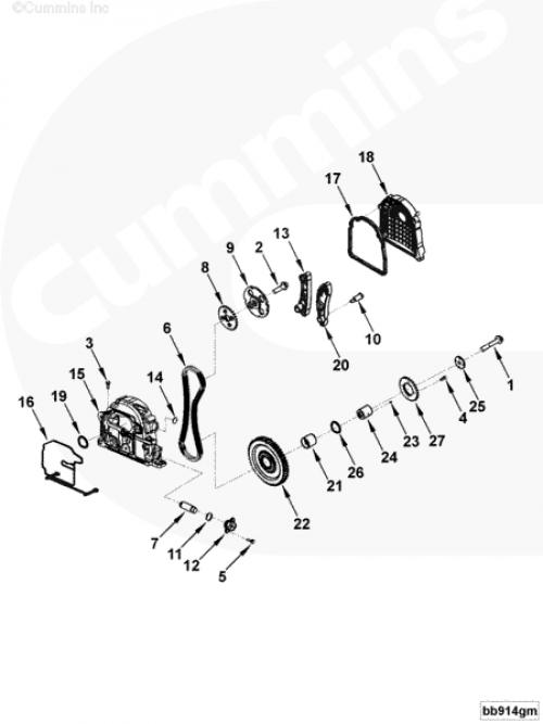 Крышка привода для двигателя Cummins ISF 2.8L