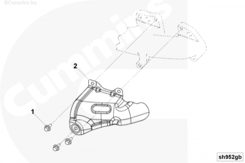 Теплозащитный экран выпускного коллектора для двигателя Cummins ISF 2.8L