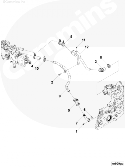 Трубка охлаждения ЕГР для двигателя Cummins ISF 2.8L