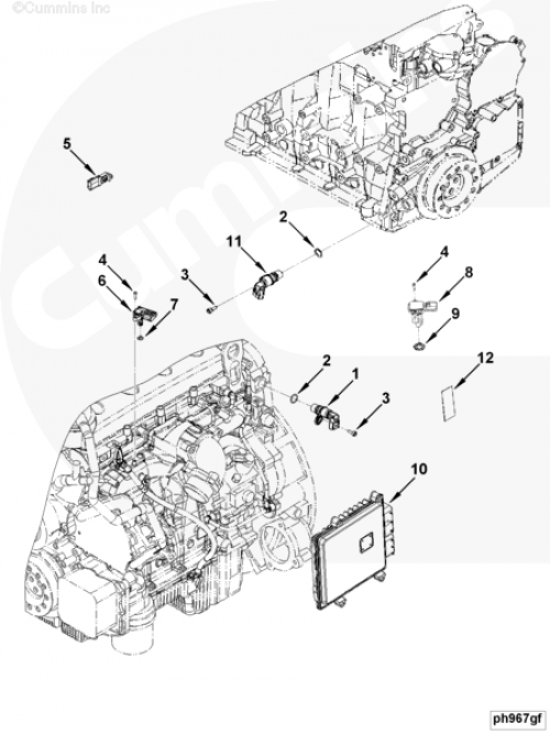 Датчик положения коленвала для двигателя Cummins ISF 2.8L