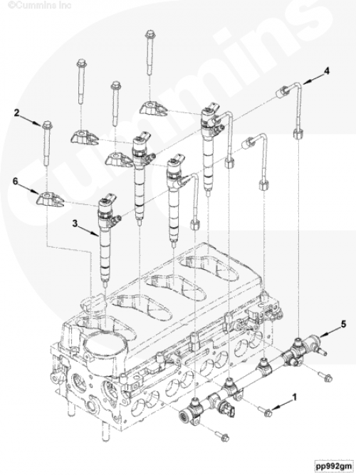 Болт крепления рампы топливной для двигателя Cummins ISF 2.8L