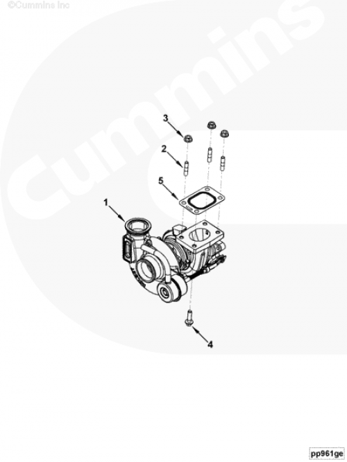 Прокладка турбокомпрессора для двигателя Cummins ISF 2.8L