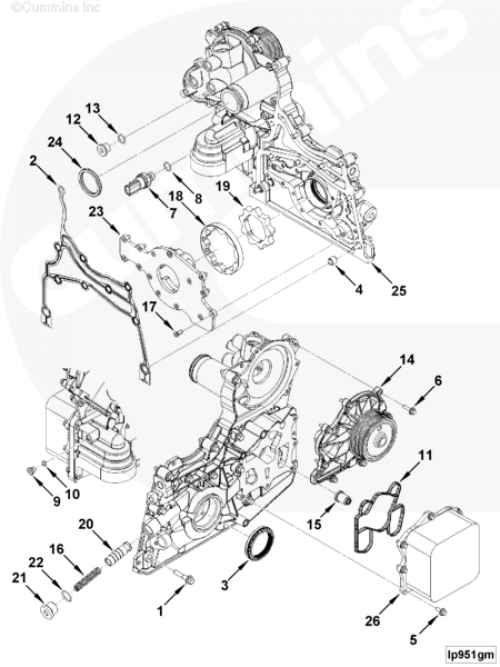 Крышка передняя для двигателя Cummins QSF2.8L