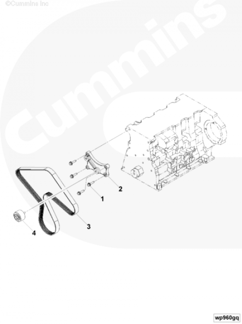 Опора ролика промежуточного для двигателя Cummins QSF2.8L