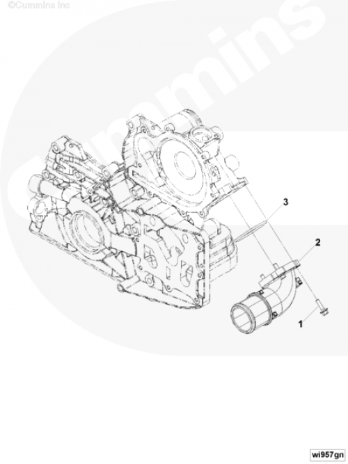 Патрубок впускной водяной для двигателя Cummins QSF2.8L