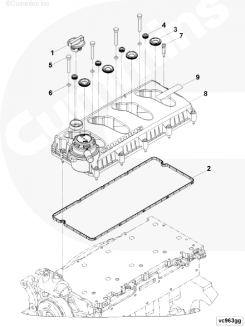 Крышка клапанная для двигателя Cummins QSF2.8L