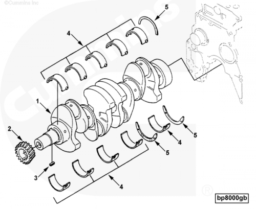 Коленчатый вал для двигателя Cummins B 3.3