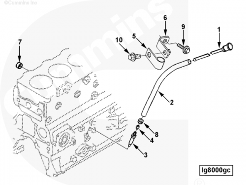 Распорка трубки щупа уровня масла для двигателя Cummins B 3.3