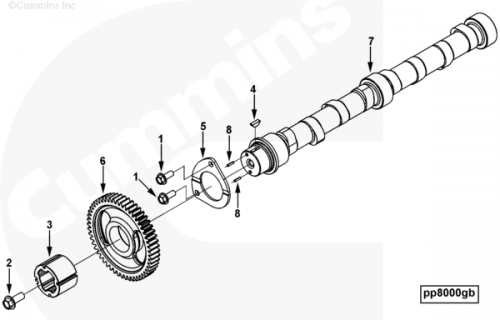 Распределительный вал для двигателя Cummins B 3.3