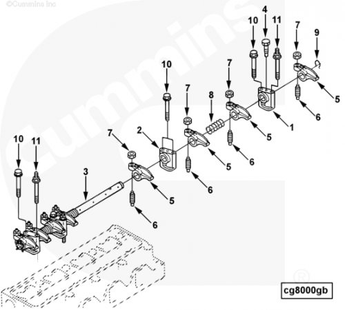 Коромысло клапана в сборе для двигателя Cummins B 3.3