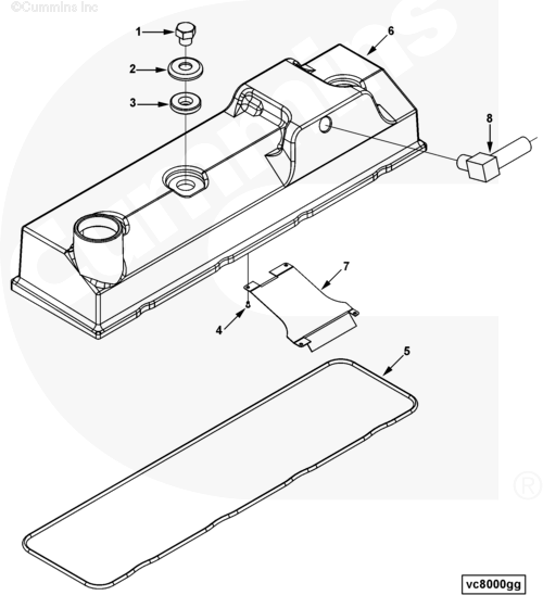 Крышка клапанная для двигателя Cummins B 3.3
