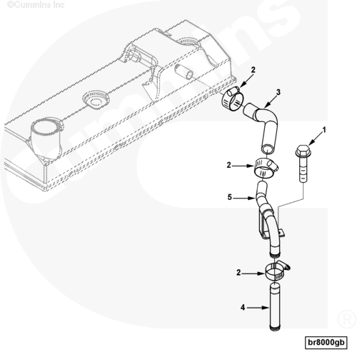 Трубка сапуна для двигателя Cummins B 3.3