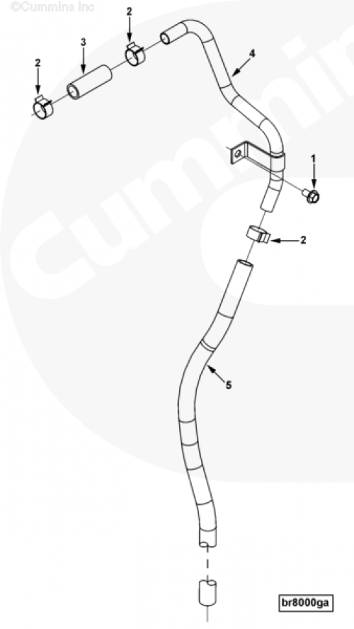 Шланг сапуна нижний для двигателя Cummins B 3.3