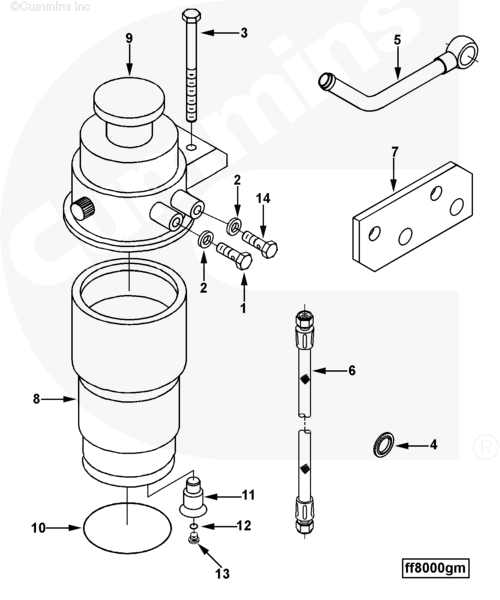 Головка топливного фильтра для двигателя Cummins B 3.3