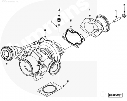Турбокомпрессор для двигателя Cummins B 3.3