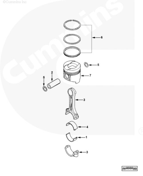 Поршень для двигателя Cummins B 3.3