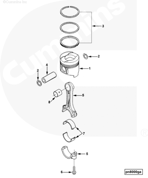 Поршень для двигателя Cummins B 3.3