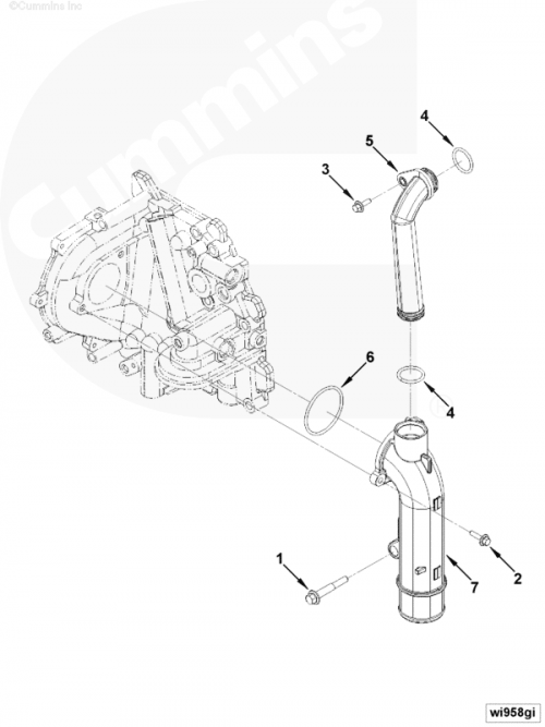 Болт крепления патрубка водяного для двигателя Cummins ISF 3.8L