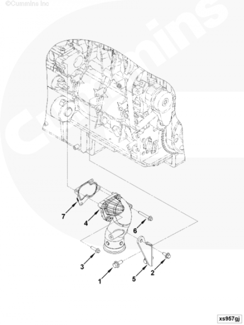 Болт крепления патрубка выпускной системы для двигателя Cummins ISF 3.8L